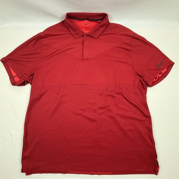 Nike Other - Nike Dri-FIT ADV Tiger Woods Collection Mens XL Red Golf Polo Shirt TW Logo